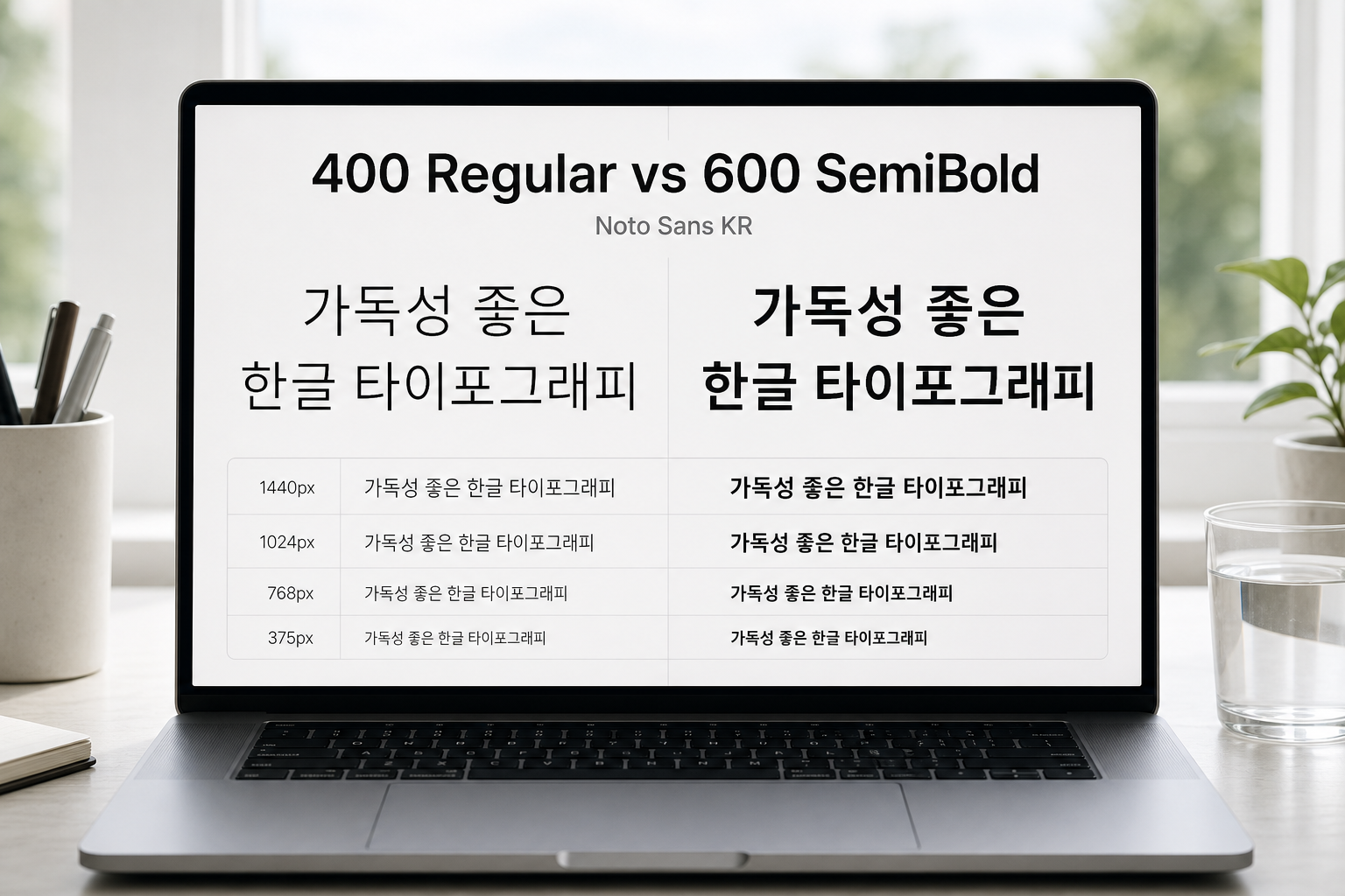 2025년 웹 프로젝트에 적합한 한글 폰트 굵기 선택 기준