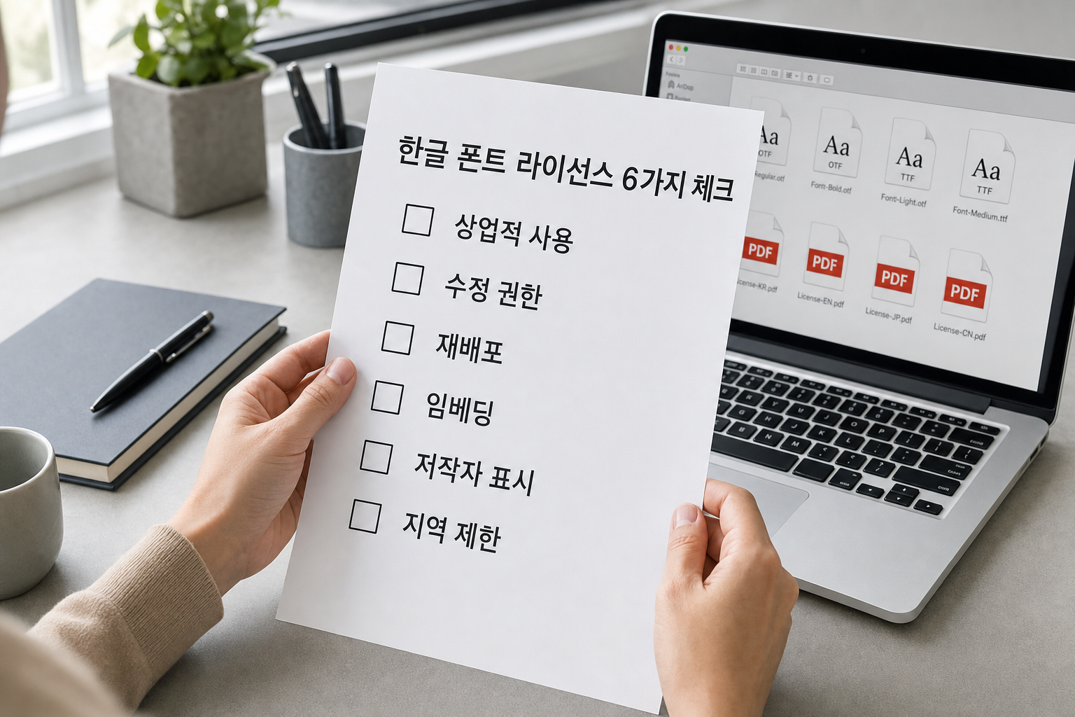 무료 한글 폰트 라이선스 확인 시 꼭 체크할 6가지 항목