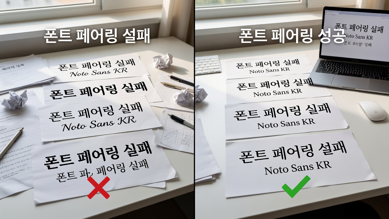 폰트 페어링 기본 원칙과 실패 피하는 법