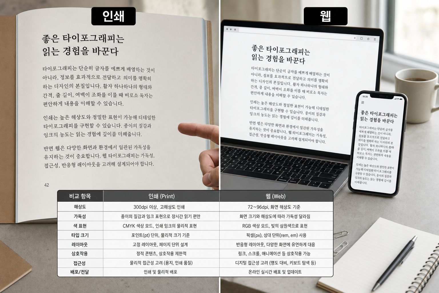 인쇄물과 웹에서 동시에 쓰기 좋은 폰트 선택 방법