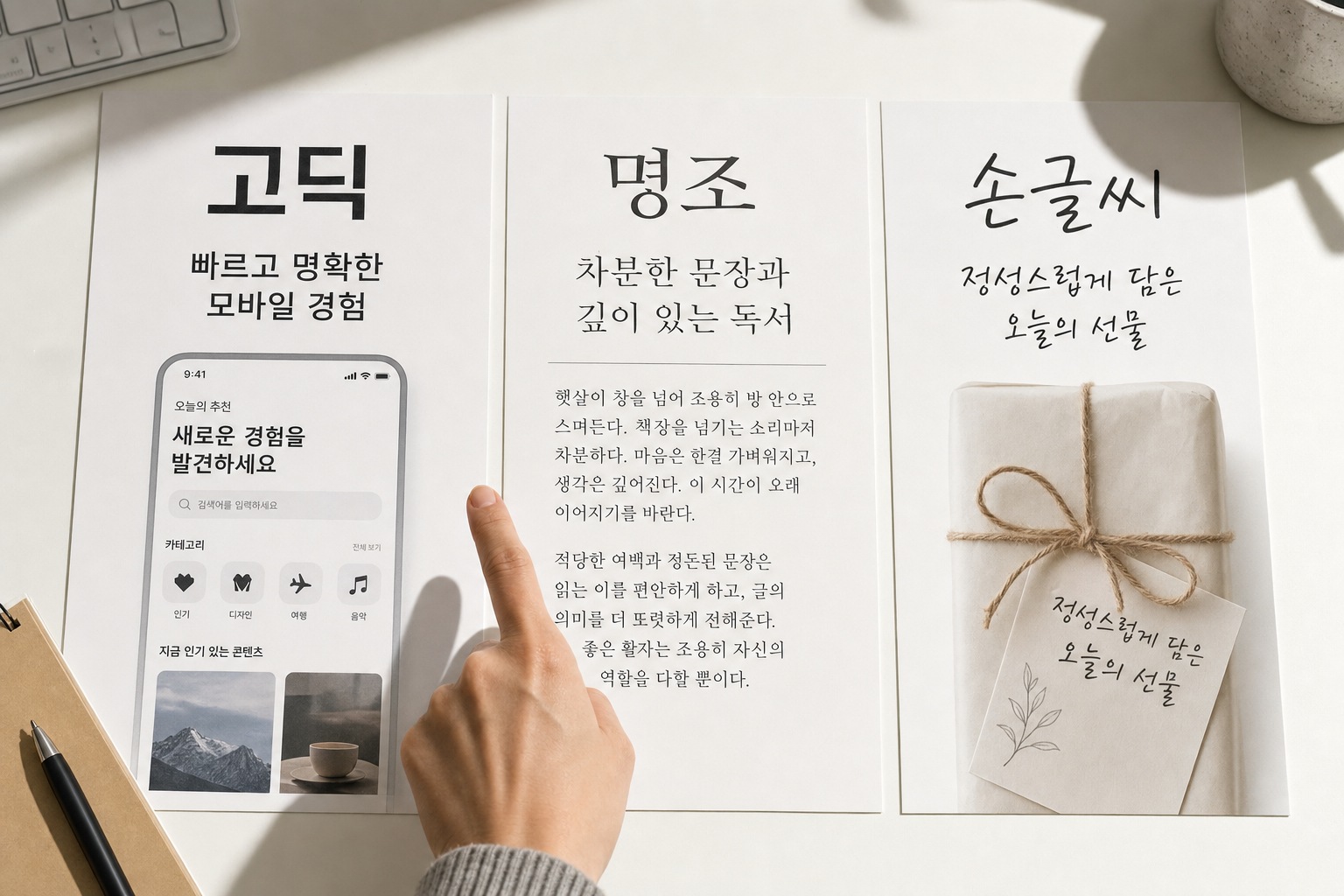 한글 타이포그래피에서 서체 종류별 특징과 프로젝트별 선택 기준